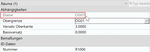 Screenshot mit Beispieldaten mit Markierung der Ebene OG01