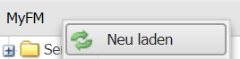 Screenshot des Buttons zum Neuladen des Menüs