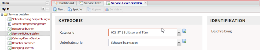 Die Registerleiste