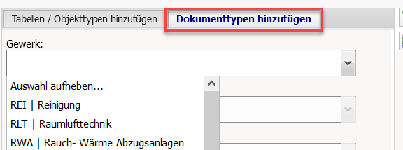 Dokumententypen hinzufügen