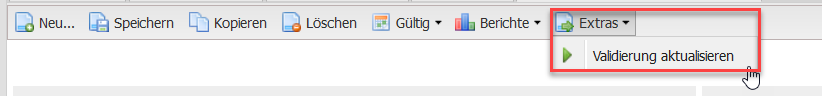 Validierung aktualisieren