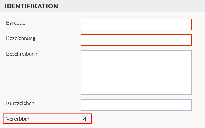 Screenshot Merkmal "Vererbbar"
