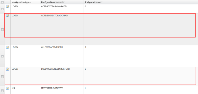 Screenshot der relevanten Konfigurationsparameter (siehe Text weiter unten)