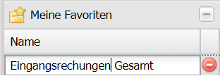 Screenshot Liste der Favoriten