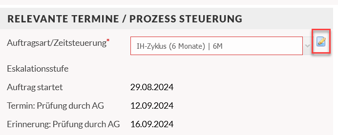 Screenshot mir Markierung: Auftragsart aus dem Auftragsformular heraus anlegen