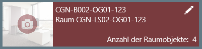 Screenshot einer Raumschaltfläche