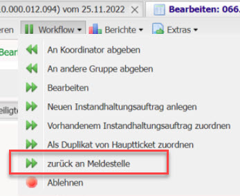 zurück an Meldestelle