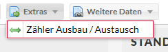 Screenshot des Buttons "Zähler Ausbau / Austausch"